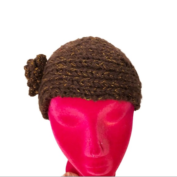 Handmade Knit Earmuff Head Band with Flower - Picture 2 of 8